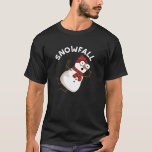 Sneeuwval Grappige Sneeuwpop Donker BG T-shirt