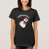 Sneeuwval Grappige Sneeuwpop Donker BG T-shirt (Voorkant)