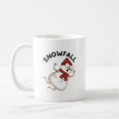 Sneeuwval Grappige Sneeuwpop Koffiemok (Links)