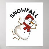 Sneeuwval Grappige Sneeuwpop Poster (Voorkant)