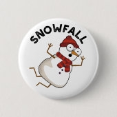 Sneeuwval Grappige Sneeuwpop Ronde Button 5,7 Cm (Voorkant)