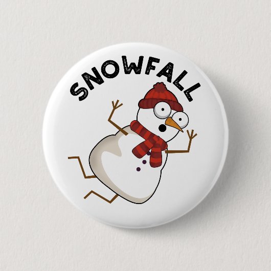 Sneeuwval Grappige Sneeuwpop Ronde Button 5,7 Cm (Voorkant)