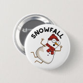 Sneeuwval Grappige Sneeuwpop Ronde Button 5,7 Cm (Voorkant /achterkant)