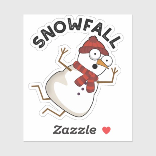 Sneeuwval Grappige Sneeuwpop Sticker (Vel)