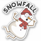 Sneeuwval Grappige Sneeuwpop Sticker (Voorkant)