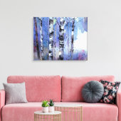 Sneeuwval in de betoverde berk canvas afdruk (Insitu (Woonkamer))