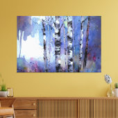 Sneeuwval in de betoverde berk canvas afdruk (Insitu (Woonkamer))