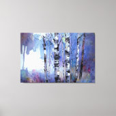 Sneeuwval in de betoverde berk canvas afdruk (Voorkant)