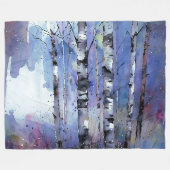 Sneeuwval in de betoverde berk fleece deken (Voorkant (Horizontaal))