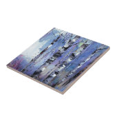 Sneeuwval in de betoverde berk tegeltje (Zijkant)