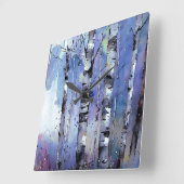 Sneeuwval in de betoverde berk vierkante klok (Hoek)