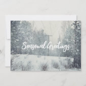 Sneeuwval in het winterbos feestdagenkaart (Voorkant)