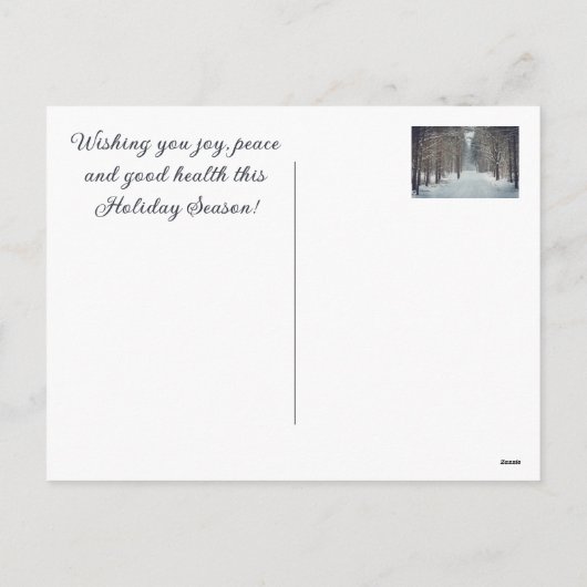 Sneeuwval in het winterbos feestdagenkaart (Achterkant)
