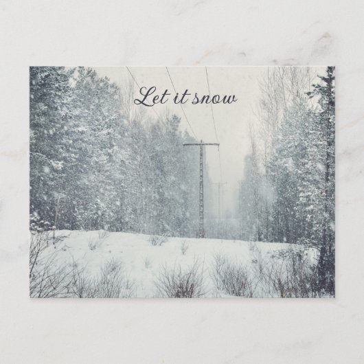 Sneeuwval in het winterbos  feestdagenkaart (Voorkant)