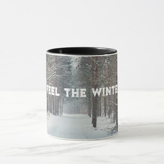 Sneeuwval in het winterbos mok (Midden)