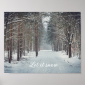 Sneeuwval in het winterbos poster (Voorkant)