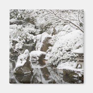 Sneeuwval in Portland Japanese Garden, 2 Magneet