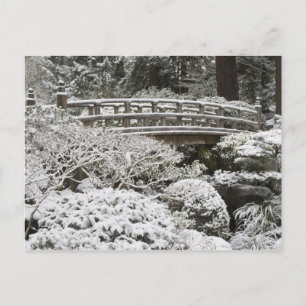 Sneeuwval in Portland Japanese Garden, Briefkaart