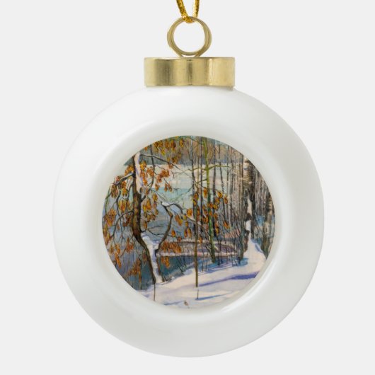 Sneeuwval Keramische Bal Ornament (Voorkant)