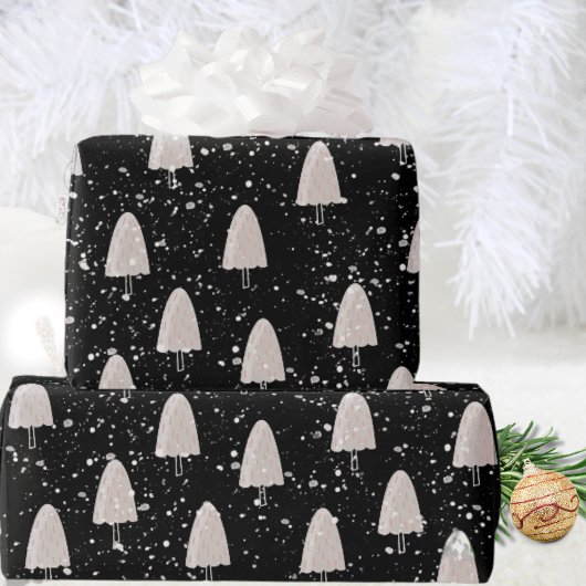 Sneeuwval Kerstboom Chic Winter Cadeaupapier