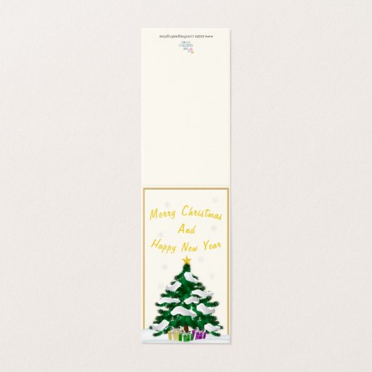 Sneeuwval Kerstboom Groeten Kaarten (Buitenkant ongevouwen)