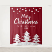 Sneeuwval Kerstvakantie feest foto achtergrond Wandkleed (Voorkant)