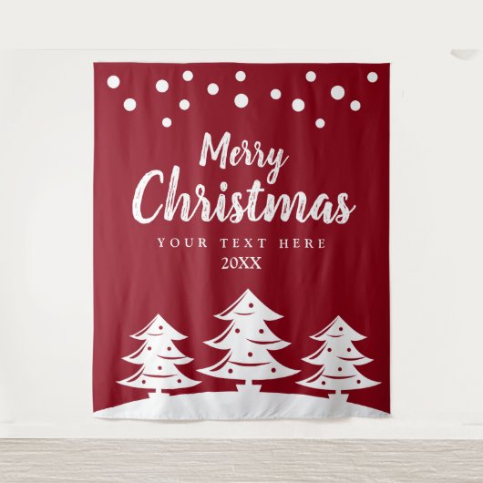 Sneeuwval Kerstvakantie feest foto achtergrond Wandkleed (Voorkant)
