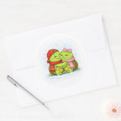 Sneeuwval Knuffel Ronde Sticker (Envelop)