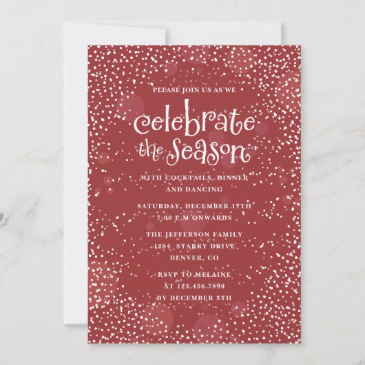 Sneeuwval Laten we het seizoen feestdag vieren Kaart (Voorkant)