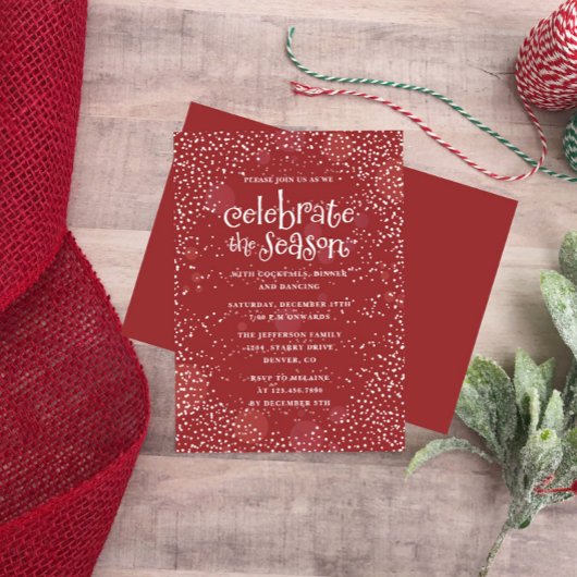 Sneeuwval Laten we het seizoen feestdag vieren Kaart