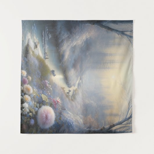 Sneeuwval Magisch Landschap Kunst Tranquil Winter Wandkleed (Voorkant (horizontaal))