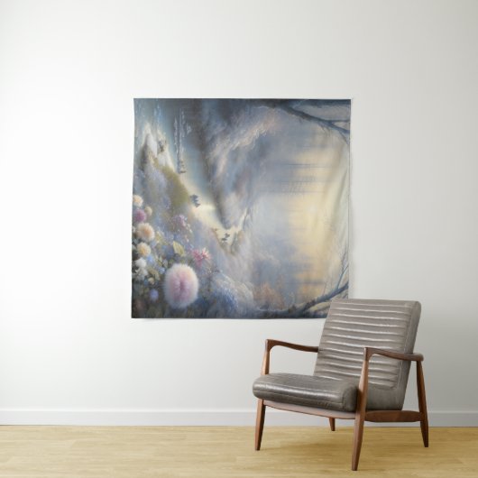 Sneeuwval Magisch Landschap Kunst Tranquil Winter Wandkleed (In Situ (horizontaal))