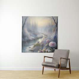 Sneeuwval Magisch Landschap Kunst Tranquil Winter Wandkleed