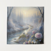 Sneeuwval Magisch Landschap Kunst Tranquil Winter Wandkleed (Voorkant)
