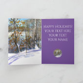 Sneeuwval met Waterverf vakantiekaart Feestdagen Kaart (Binnen)