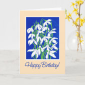  sneeuwval op Blauwe Winterdag Kaart (Gele Bloem)