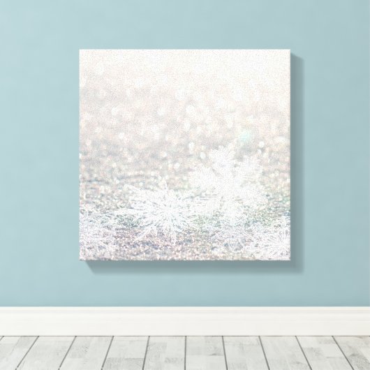 Sneeuwval op de grond canvas afdruk (Insitu (Houten vloer))