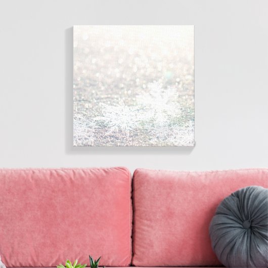 Sneeuwval op de grond canvas afdruk (Insitu (Woonkamer))