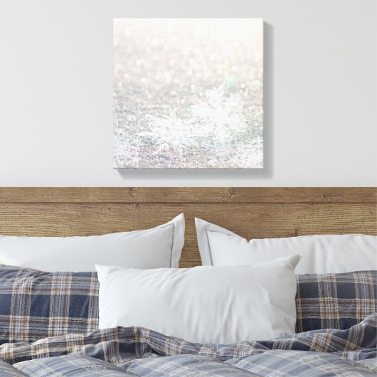 Sneeuwval op de grond canvas afdruk (Insitu (Slaapkamer))