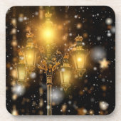 Sneeuwval op de lamp bier onderzetter (Voorkant)