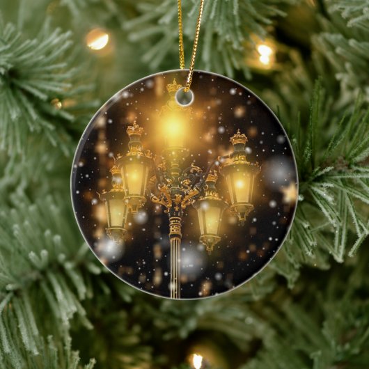 Sneeuwval op de lamp keramisch ornament (Boom)