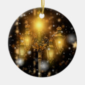 Sneeuwval op de lamp keramisch ornament (Voorkant)