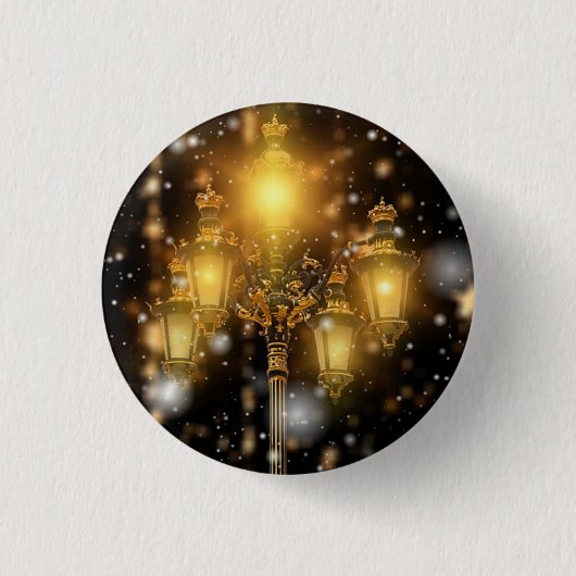 Sneeuwval op de lamp ronde button 3,2 cm (Voorkant)