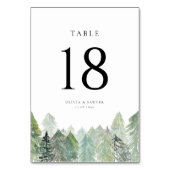 Sneeuwval op Evergreen Forest Winter Wedding Kaart (Achterkant)