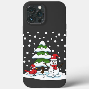 Sneeuwval op kardinaal-, neushoorn- en pijnbomen Case-Mate iPhone case