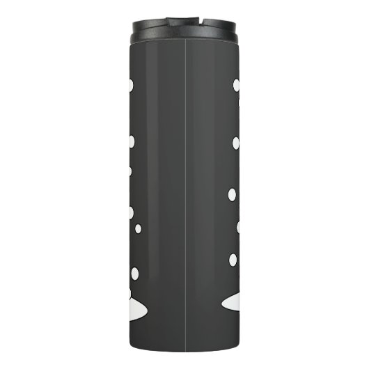 Sneeuwval op kardinaal-, neushoorn- en pijnbomen thermosbeker (Achterkant)