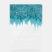 Sneeuwval Overlay Winter Huwelijk Welkom Frosted Acryl Bord (Voorkant)