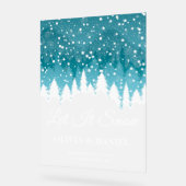 Sneeuwval Overlay Winter Huwelijk Welkom Frosted Acryl Bord (Hoek)