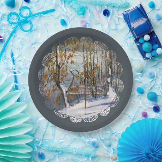 Sneeuwval Papieren Bordje (Feest)