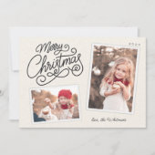 Sneeuwval Script 2 Foto Momentopname Feestdagenkaart (Voorkant)